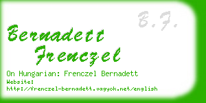 bernadett frenczel business card